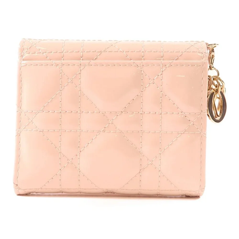 ❤️Authentic CHRISTIAN DIOR CD GHW Lady Dior Lotus Wallet❤️